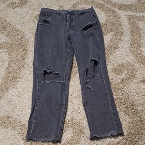 Distressed Gray Women's Jeans